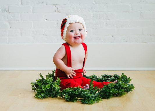 Red Plaid Sherpa Baby Hat