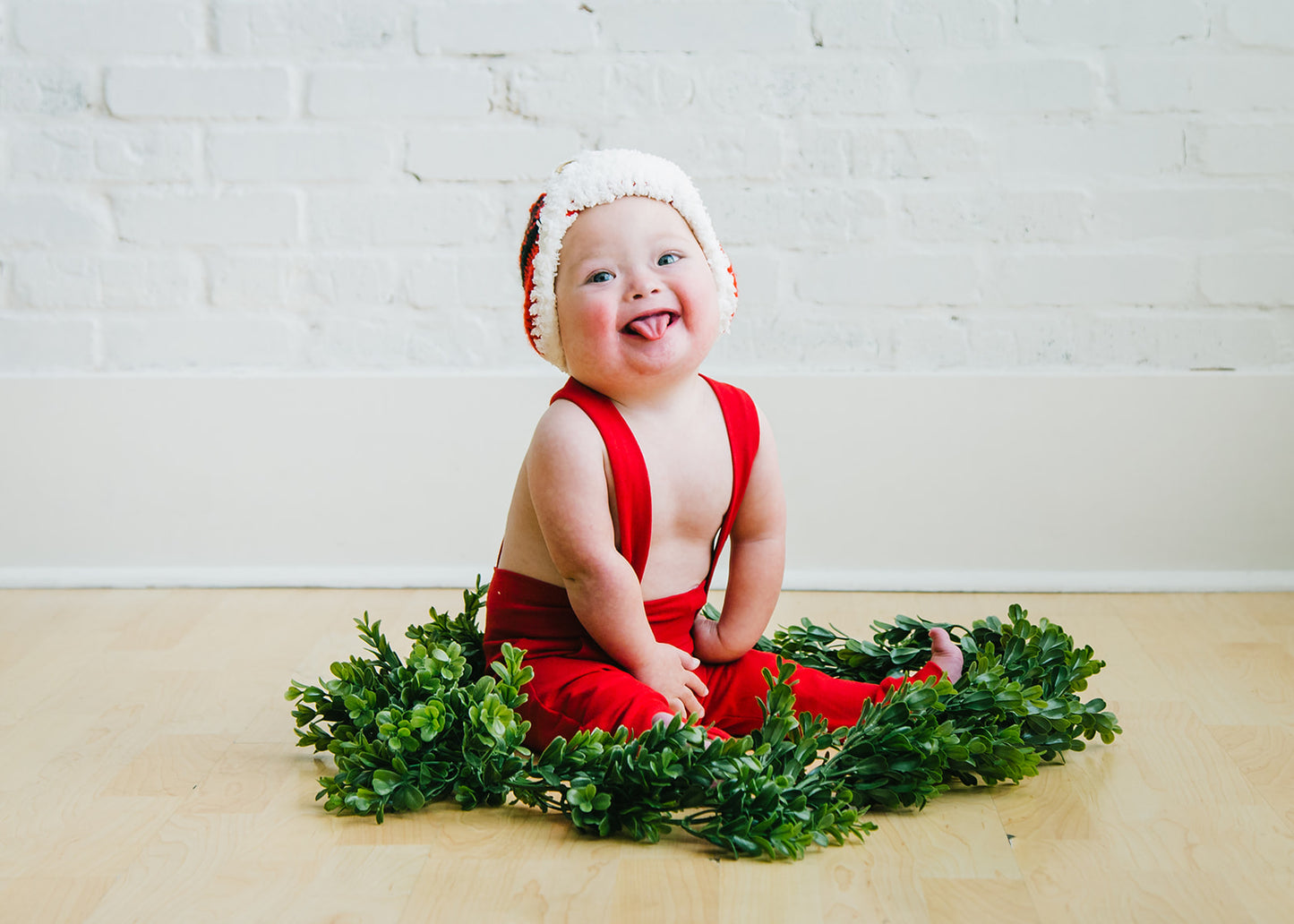 Red Plaid Sherpa Baby Hat