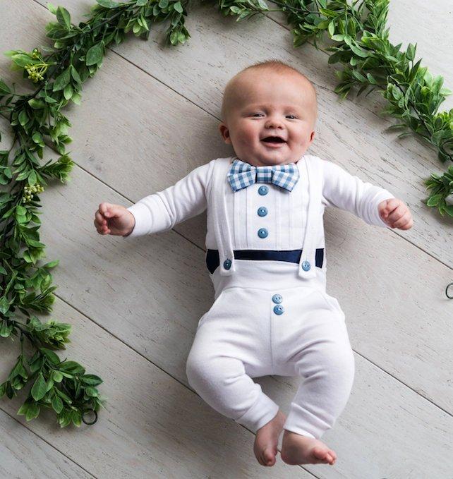 White and Blue Baby Boy Baptism Outfit | 0-24 Months
